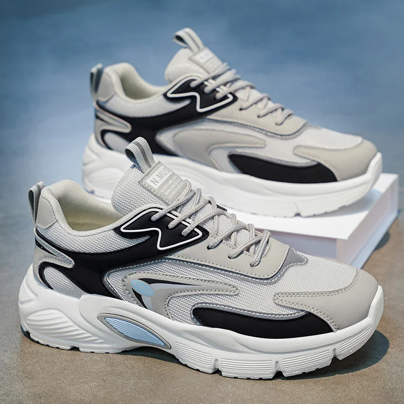 

Male Comfort Casual Shoes Simple Street Style Wear Resistant Bottom Lightweight Cushion Sneakers For Long Distance Walking