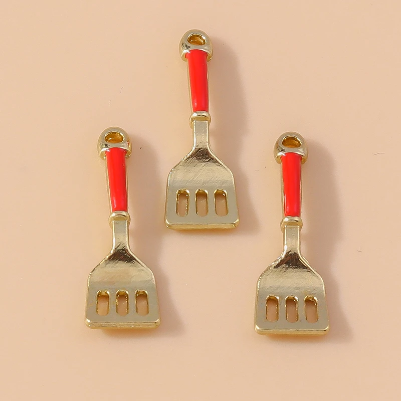 20 Stück niedliche Emaille-Legierung Küchenspatel Charms Anhänger für Schmuckherstellung Ohrringe Halsketten Schlüsselanhänger DIY Bastelzubehör – Detail 3