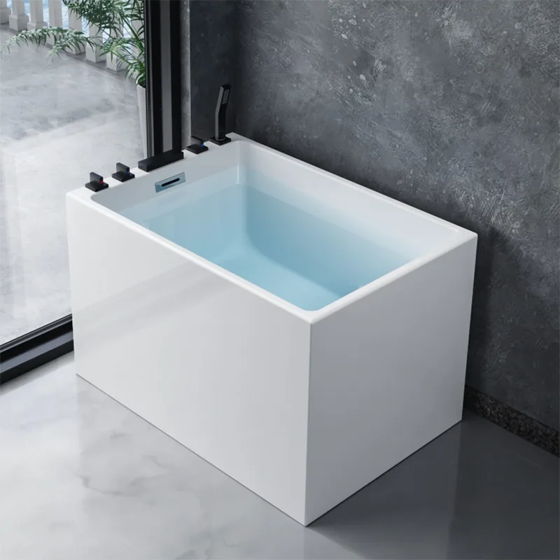 

Small bathtub Mini Japanese-style small apartment Deep bubble sitting acrylic independent adult bathroom Household bathtub