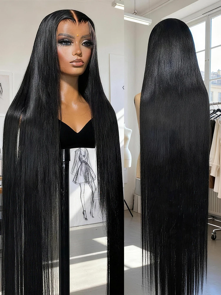 Gerade 13x4 13x6 HD Lace Front Perücke, kleberlos, sofort tragbar, 100% Echthaar, brasilianisch, 7x5 Closure, 360 Full Lace, vorgeschnitten, vorgezupft, für schwarze Frauen