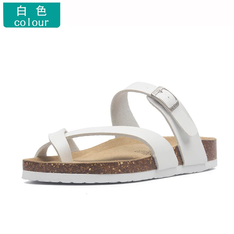 2023 Unisex Summer Fashion Cork Sandals Beach Gladiator Buckle Strap Sandals Shoes Women Flat Casual Beach Sandals Size 35-45