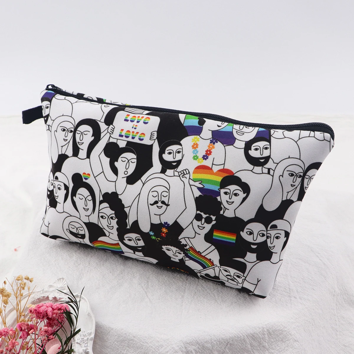 

LGBT Rainbow Women's Storage Organizer Makeups Bags Portable Cosmetic Pouch Travel Cosmetics Bag Makeup Accessory