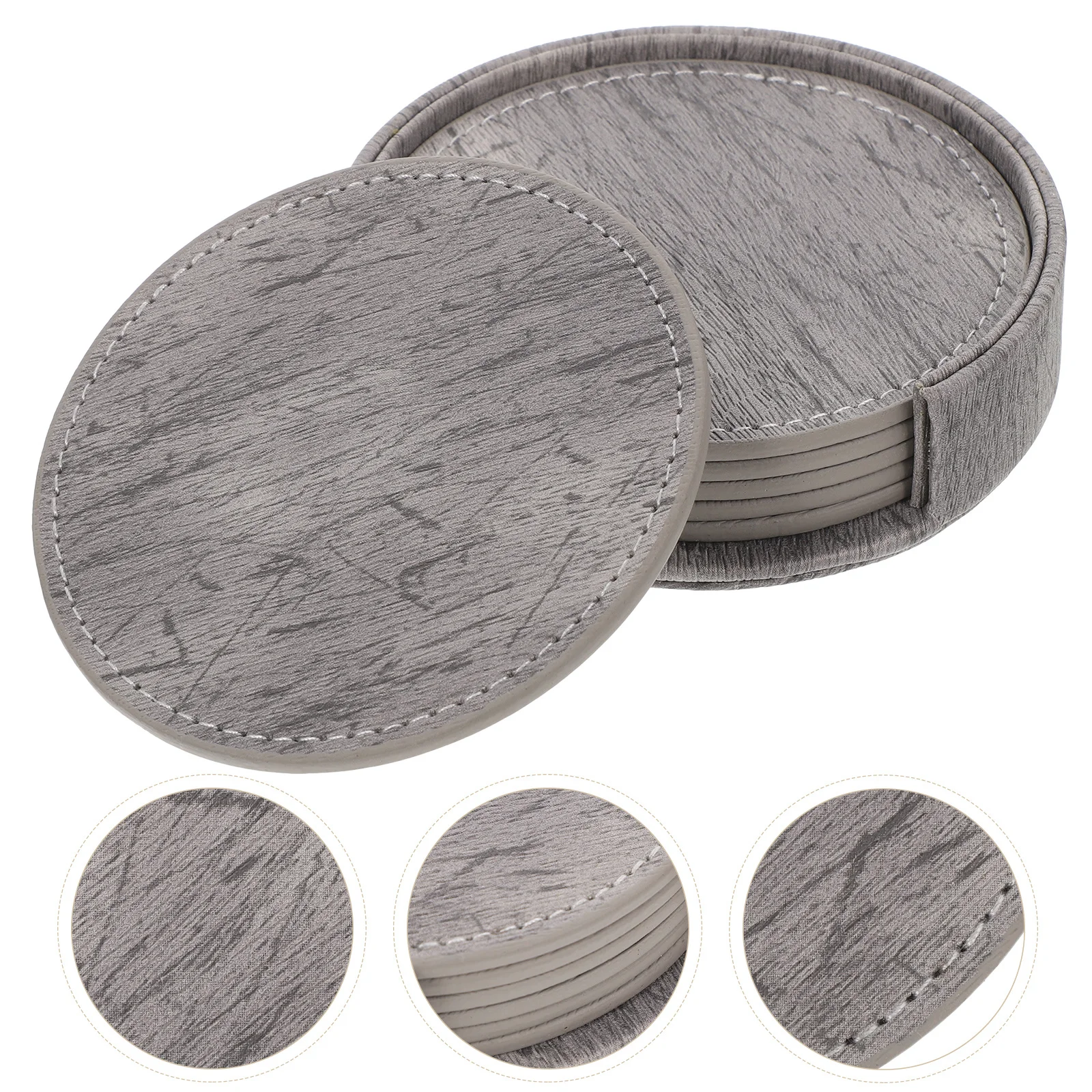 

Office Desk Decor Outdoor Coasters for Drinks Cup Mats Cups Grey Stylish Elegant