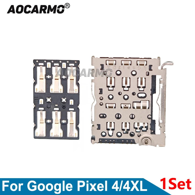 

Aocarmo 1Set Sim Card Reader Holder Slot Replacement Parts For Google Pixel 4 /4 XL