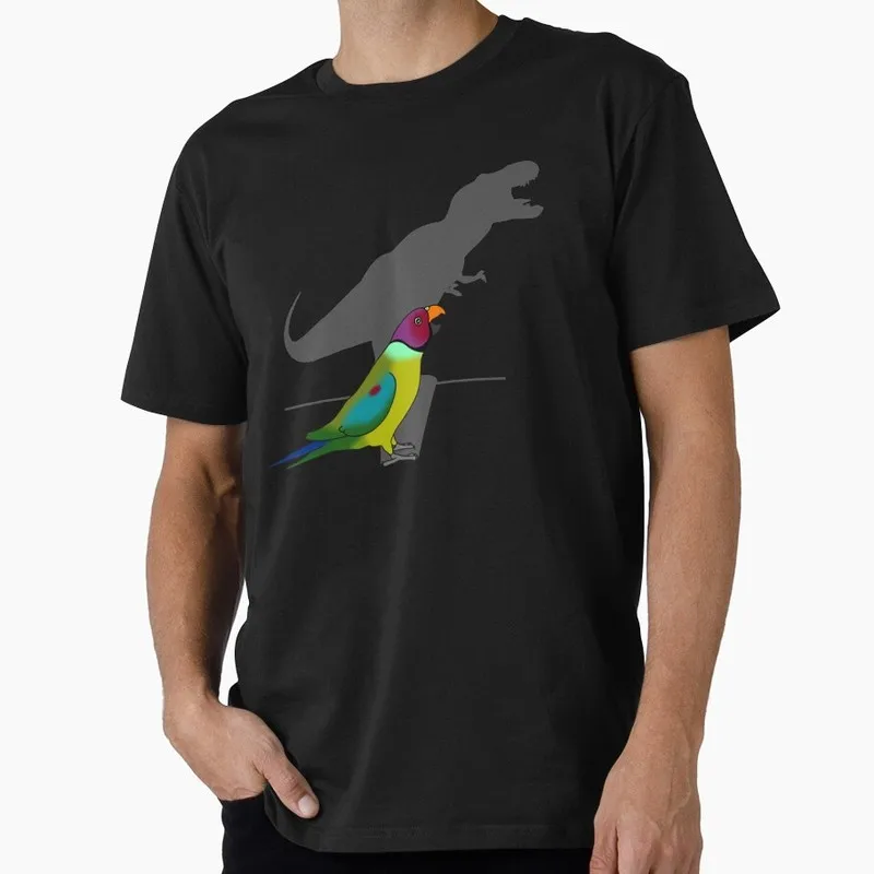 plum-headed parakeet Parrot Gift T-shirt for Birds lover Funny T-Rex Dinosaur Shadow Graphic Clothes All Size Tops Unisex Tee