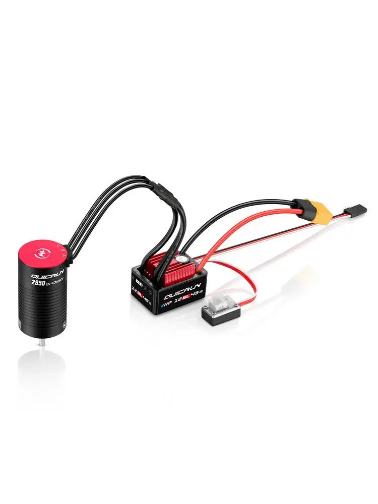 HOBBYWING Borstelloze Sensorloze Combo QUICRUN 2840 2850 Motor 12BL45 G2 45A ESC As Waterdicht Voor 1/12 1/14 1/16 RC Auto's - afbeelding 2