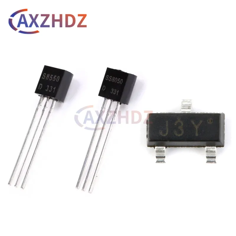 

100PCS SOT-23 TO-92 S8050 S8550 SS8050 SS8550 J3Y 2TY Y1 Y2 500mA 0.5A 1.5A 25V 40V NPN PNP MMBT 8050 8550 SMD DIP Transistor