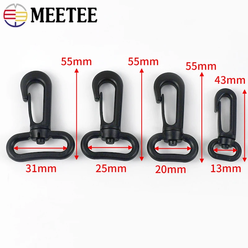 10/20Pcs 13/20/25/31mm Plastic Buckle Rotating Lobster Clasp Bag Strap Snap Clip Hook Dog Collar Carabiner Bags Parts Accessory