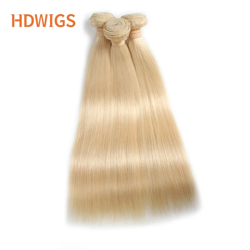 Pacotes de cabelo humano para mulheres, 1 extensões de cabelo doador, reto, cabelo humano virgem, tecelagem, duplo desenhado, natural, alta qualidade, 613 #