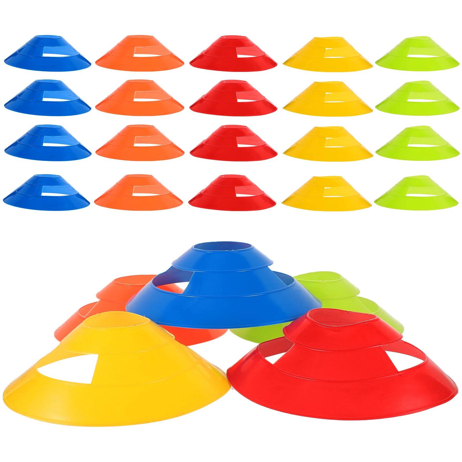 

25pcs Sports Training Cones Football Soccer Obstacle Markers Multi-Functional Stackable Plastic Road Cones For Outdoor Sports
