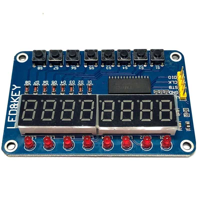 TM1638 Keypad Digital Tube LED Display Module 8-Digit Digital Tube LED Keypad with DuPont Cable
