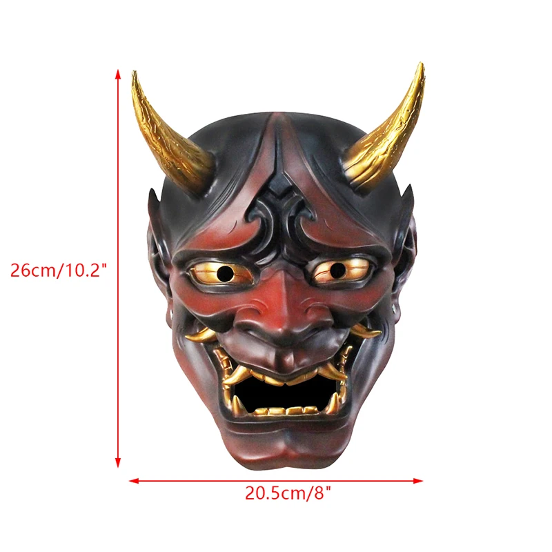 Halloween warna Jepang Bonjour Noh Kabuki masker Iblis seratus hantu malam keluar Resin hantu Samurai perlengkapan pesta Prom Masker