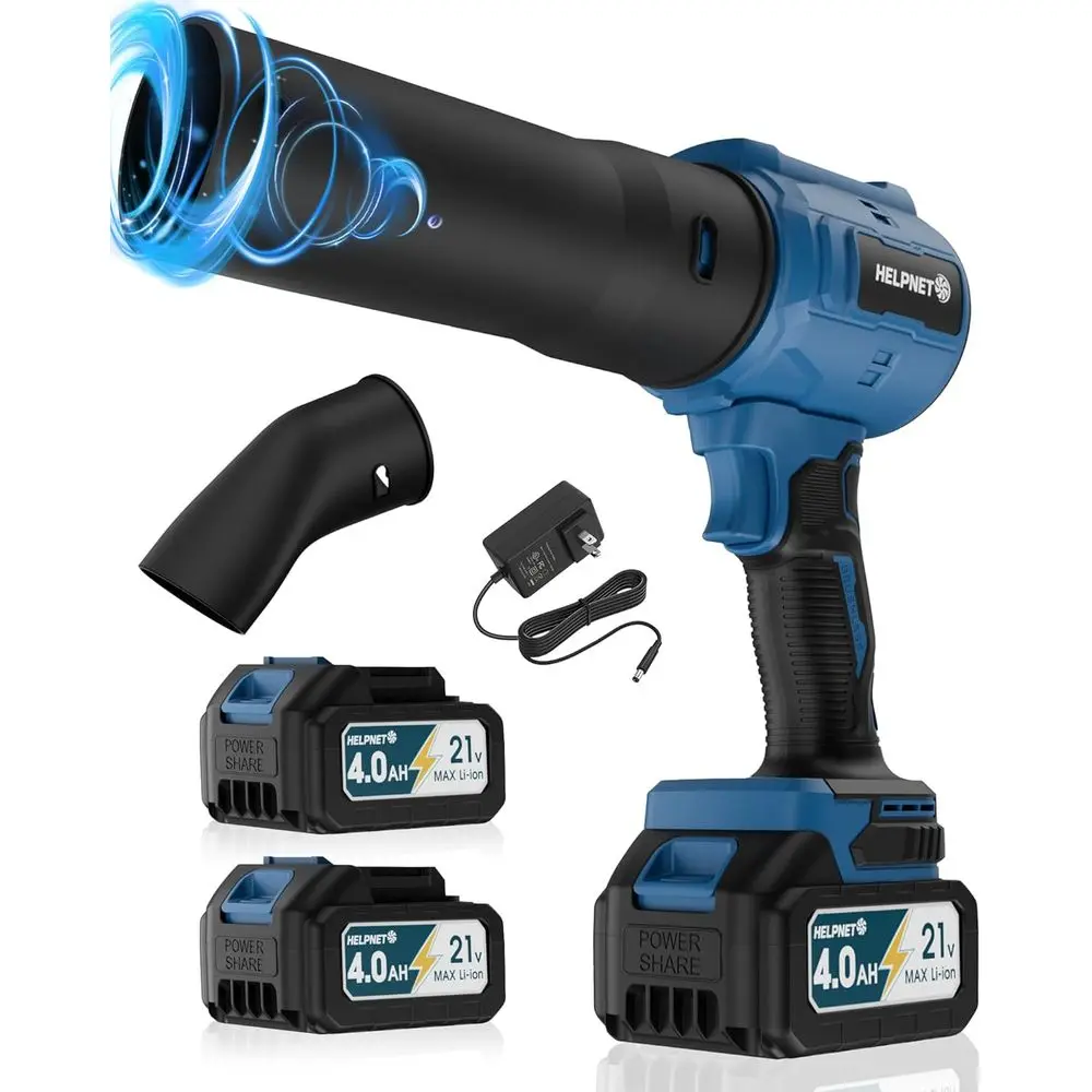 

Аккумуляторная электрическая воздуходувка для листьев, 1 000 000 об/мин, легкая ручная модель с удлиненным соплом для уборки патио, выдувания листьев и