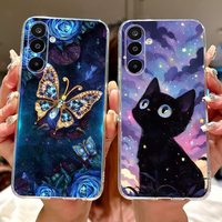 For Samsung Galaxy M16 F16 2025 Elegant Butterfly Cat Printed Phone Case For Samsung M16 F16 5G Soft Silicone TPU Cases