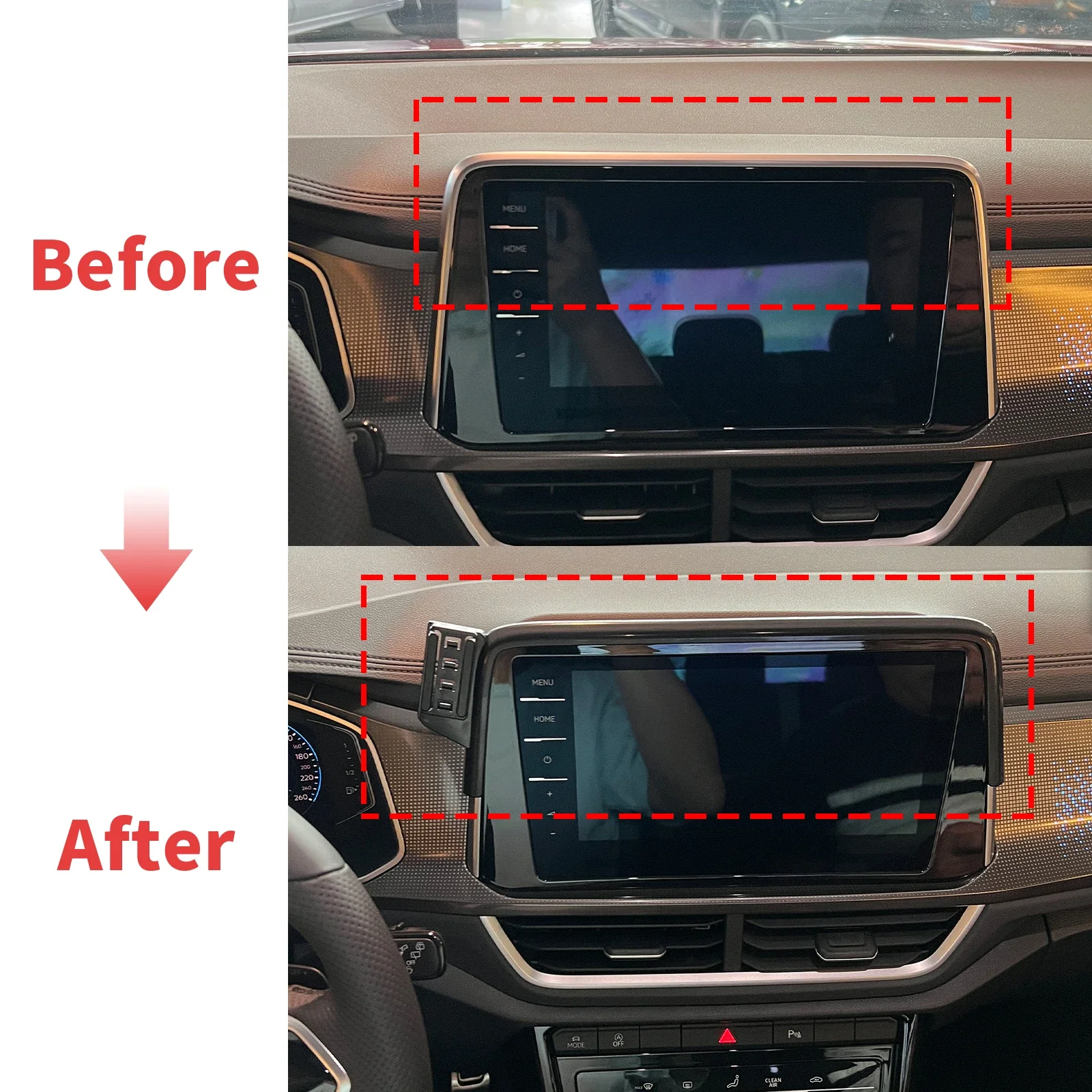 fit for VW T-ROC 2023 2024 2025 Custom Fit Phone Holder Mount Dashboard Screen Base No Drill Car​​ accessoires