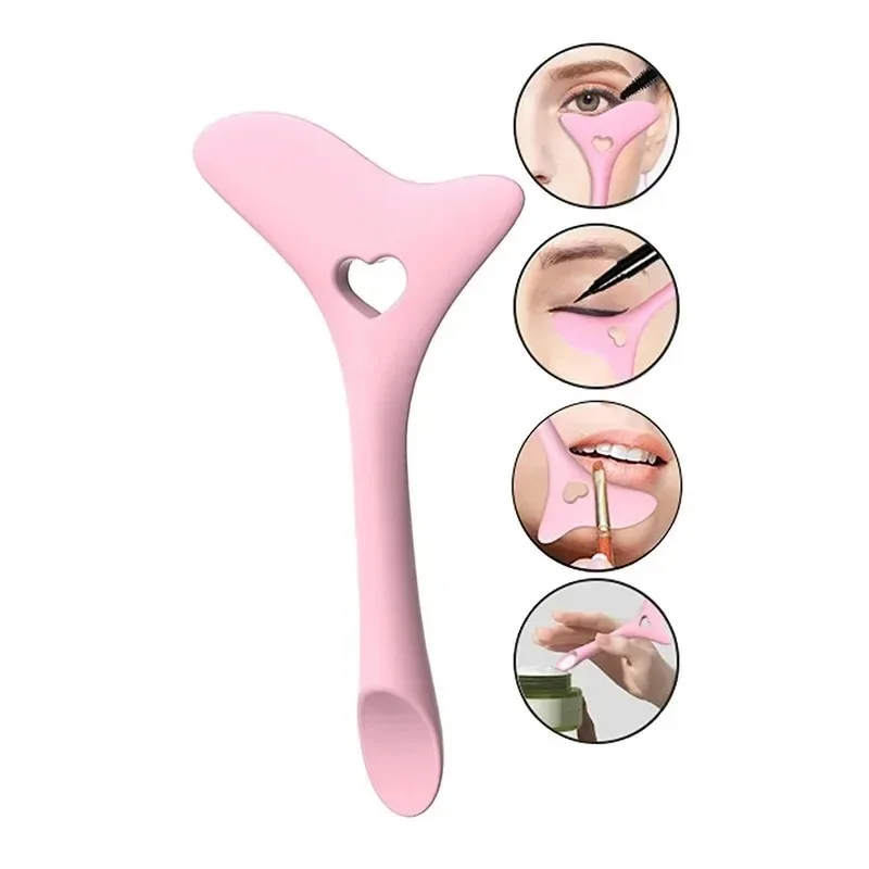 Venta al por mayor, plantilla de delineador de ojos multifuncional, puntas de ala, ayuda para delineador de ojos de silicona, lápiz labial de dibujo, ayuda para usar, herramientas de maquillaje reutilizables