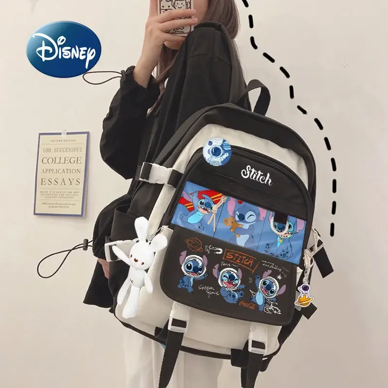 Disney Stitch New Children's School Bag Luxury Brand Fashion Children's Backpack Large Capacity High Quality Student Backpack