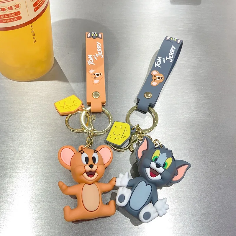Tom und Jerry Kreativer Schlüsselanhänger Cartoon- und Anime-Charakter Derivat-Schlüsselanhänger Taschen-Dekorationen Schlüsselring Kawaii Schlüsselanhänger Geschenke – Detail 3