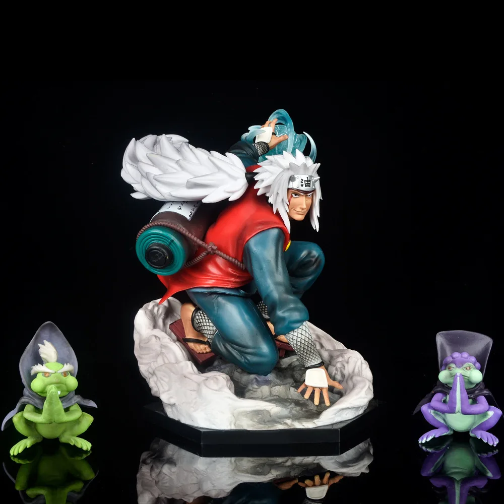 Naruto Figure Jiraiya Toad Fairy Anime Peripheral PVC 19cm Action Figure Replaceable head Desktop Ornament Model Crafts Gifts