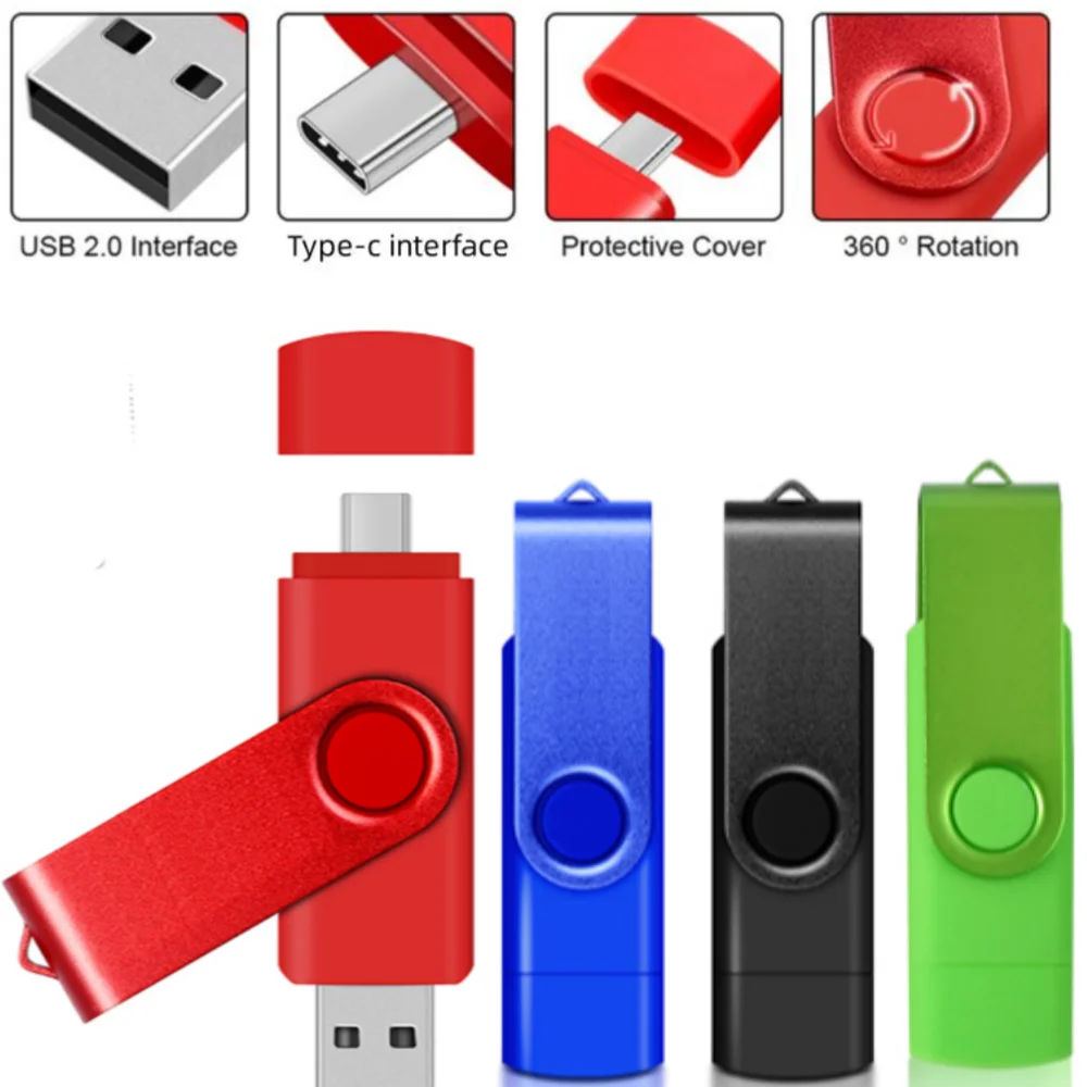 

Portable Type-C 128g High Speed USB Flash Drive OTG Pen Drive 64G Usb Stick Pendrive Flash Disk 4GB 8GB 16GB 32GB CarTV USB-C