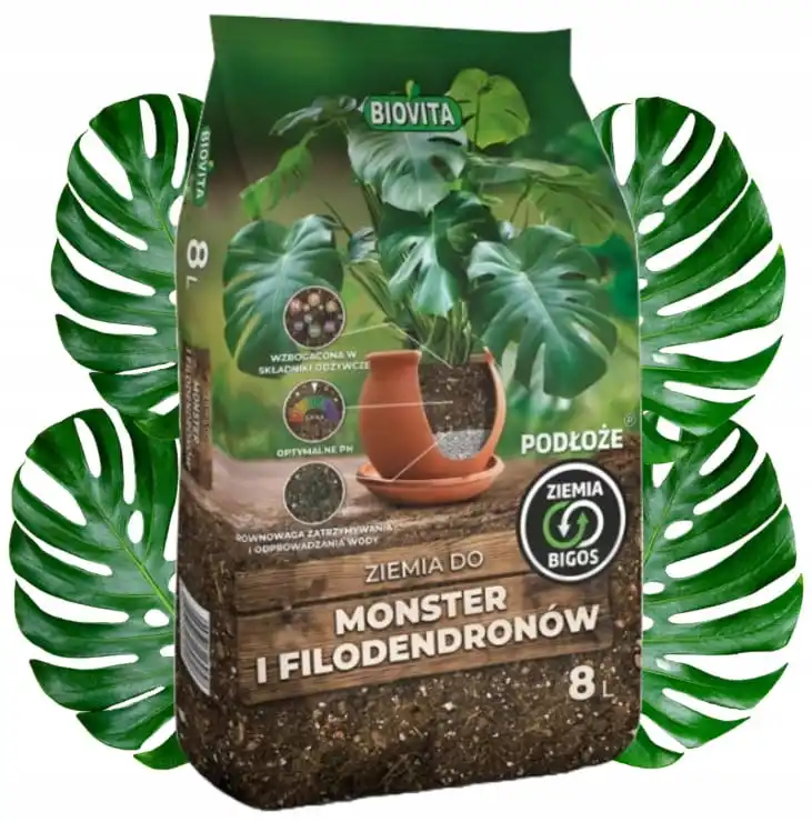 Aarde tot monster en filodendrons Bigos 8L professionele grond