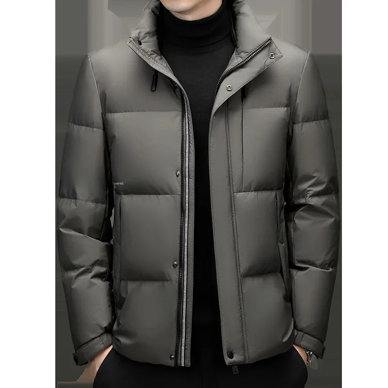 2025 nova chegada jaqueta de inverno pato branco para baixo jaquetas homens, homens engrossar casaco quente, moda com capuz parkas masculino M-4XL