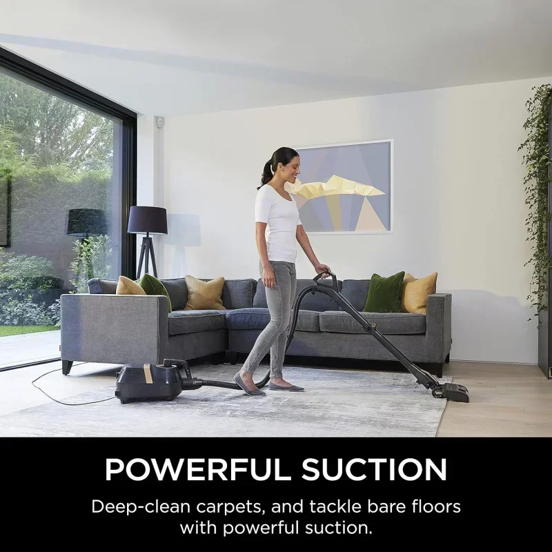 DD2Shark CZ2001 Vertex Canister Vacuum,ไร้ถุง,มีสาย,พร้อม Brushroll ทําความสะอาดตัวเอง & DuoClean PowerFins,HEPA Anti-Allergen