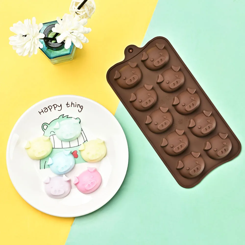 Moule en forme de cochon mignon, moule en Silicone pour bonbons, chocolat, outil de cuisson