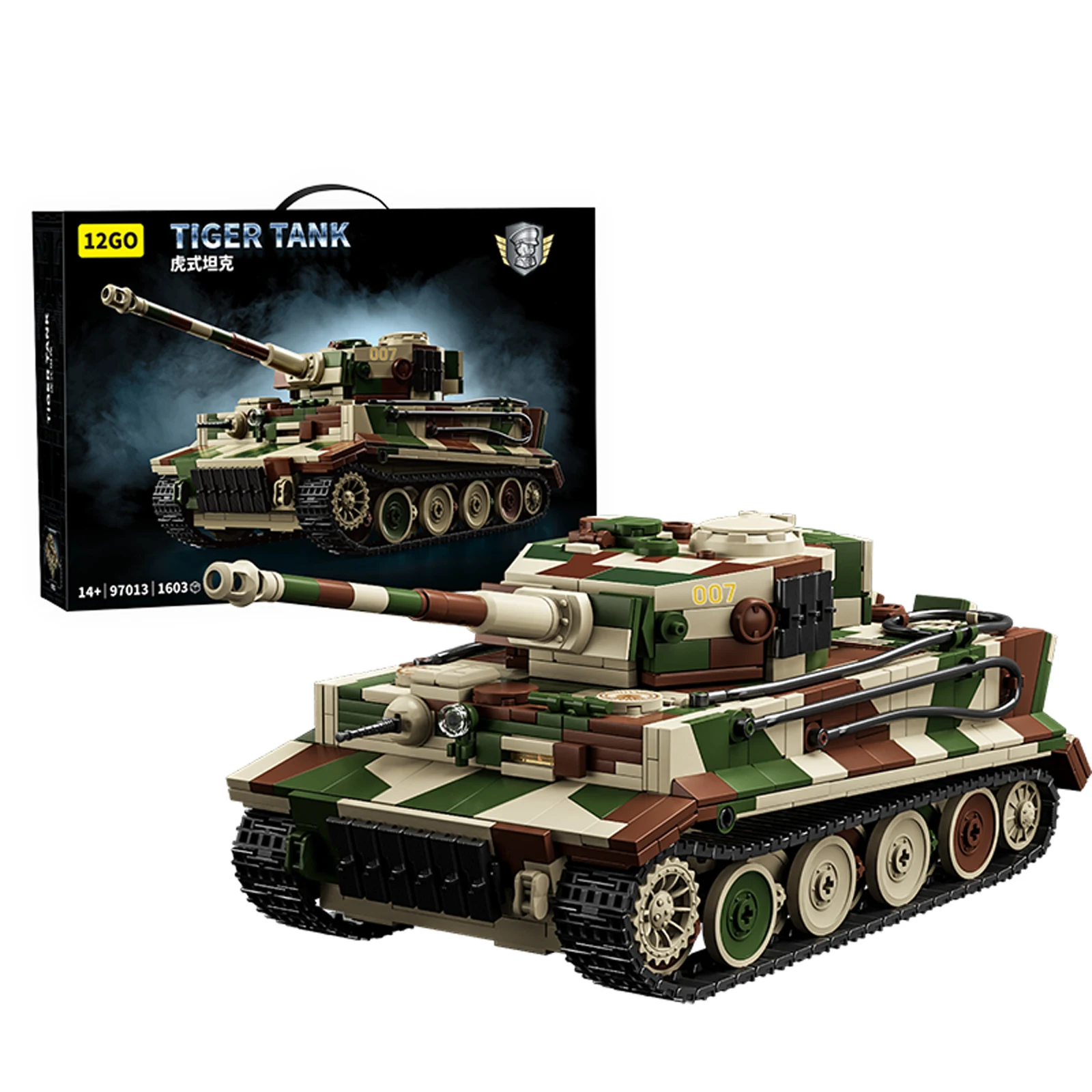 

12Go 1603 шт. масштаб 1:28 немецкий танк тигра времен Второй мировой войны камуфляжные строительные блоки