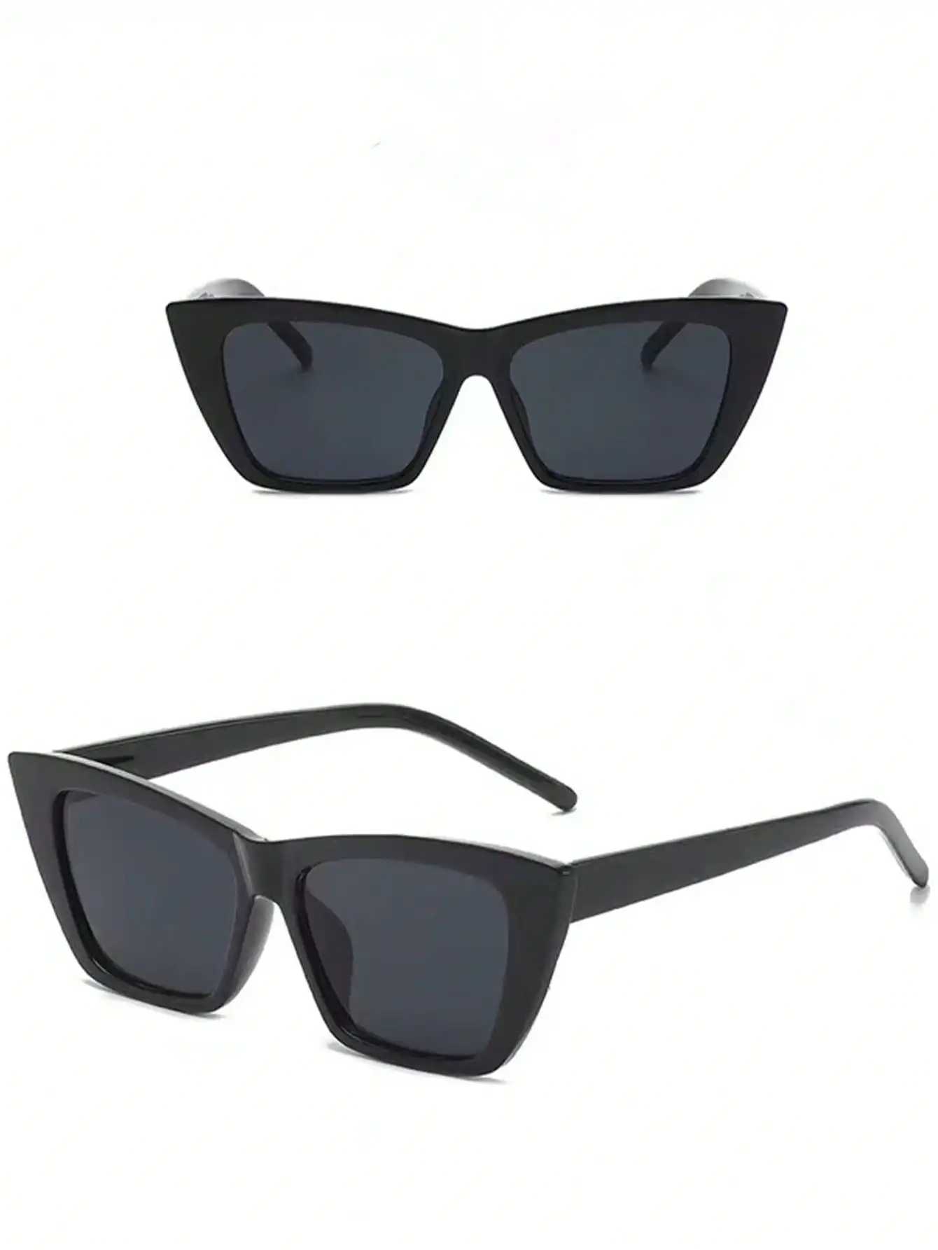 แว่นกันแดดทรงแคทอายไล่โทนสีดำวินเทจ 1 คู่ - แว่นตาอะซิเตทกรอบใหญ่สำหรับผู้หญิงที่ทนทานสำหรับทุกโอกาส