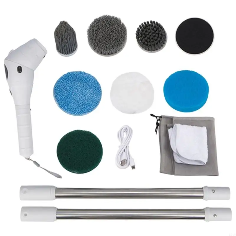 8 개의 교체 가능한 브러시 헤드와 U0DE 전기 스핀 스크러버 전기 청소 브러시