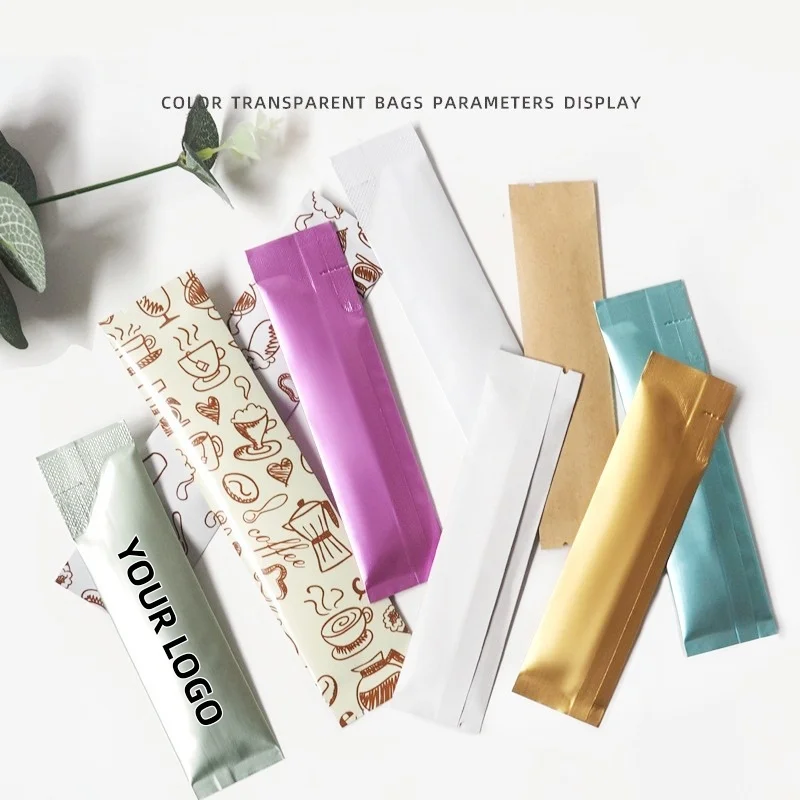 【Logo Custom】100Pcs Customized Long Aluminum Foil Bags Powder Powder Divided Into Plastic Bags Small Batch Customization Factory