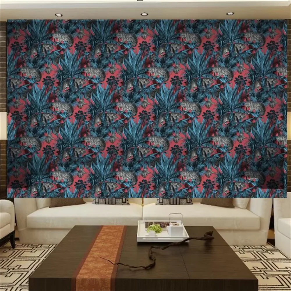 

Фотообои на заказ, красные ретро леопардовые обои для обоев, домашний декор, фон, 3D обои с животными, украшение для гостиной