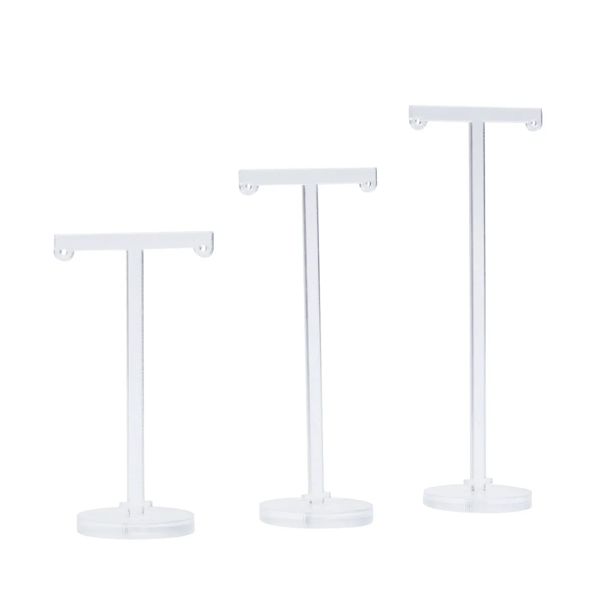 3Pcs T-Shape Acrylic Earrings Organizer Stand Jewelry Display Holder Rack for Earrings Bracelet Keys Storage Jewelry Organizer