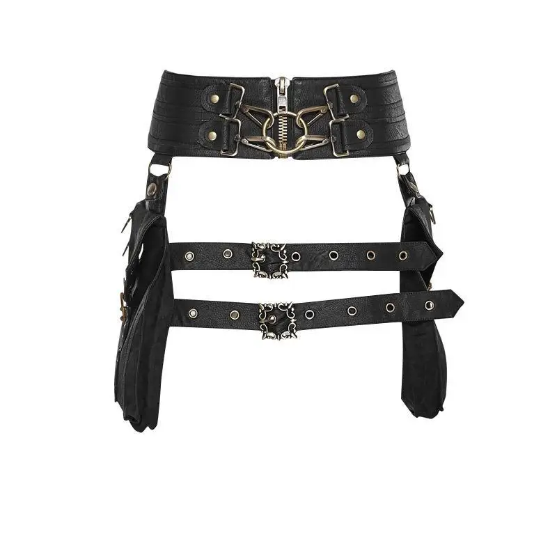 Waist Bag Fanny Pack Crossover Corset Wallet Leather Leg Hip Pouch Casual Daypack Gothic Festival Cosplay Costume Belt Purse