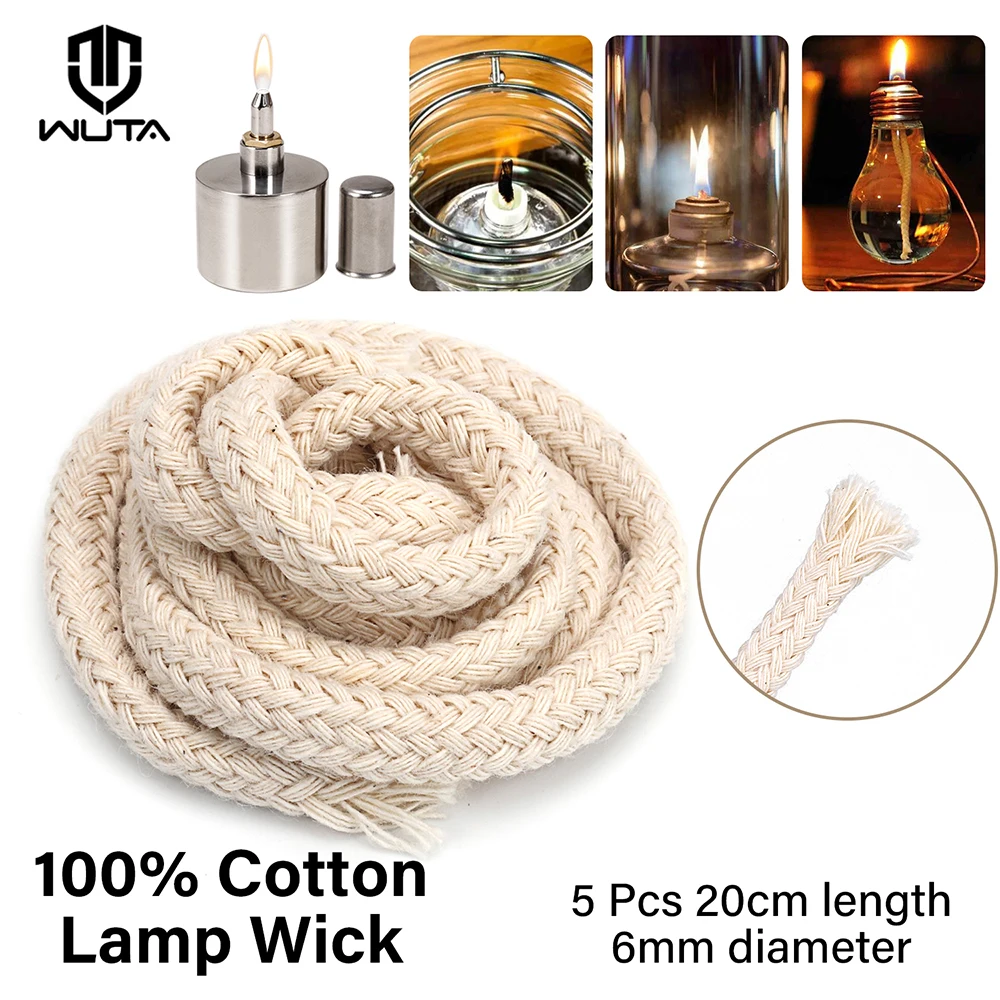 WUTA 5Pcs 20cm 100% Cotton Lamp Wick for Alcohol Burner Biology Chemistry Dental Lab Lamp With Wick Leather Craft Heating Tools