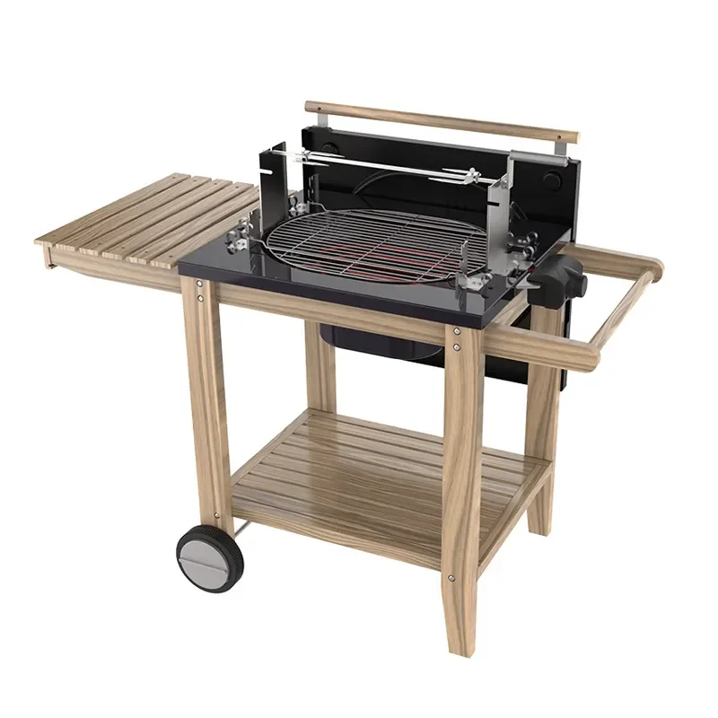 New Upgrade  Grill Movable Trolley Type Carbon Electric Dual Use Spit Rod Rotisserie Grill