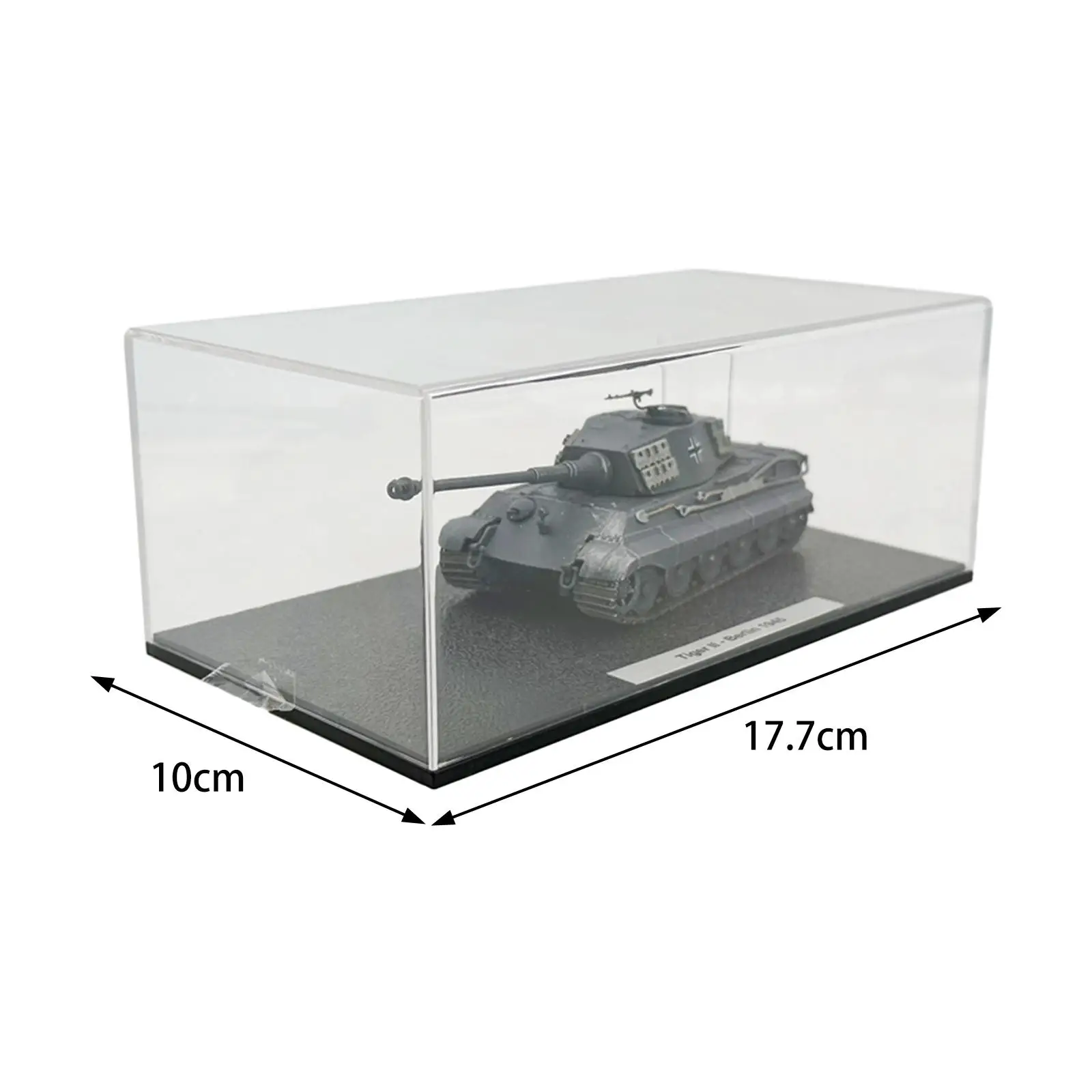 1:72 Scale Tank Model Collectibles Diecast Alloy Vehicle with Acrylic Dustproof Box for Bar Office Home Bookshelf TV Cabinet