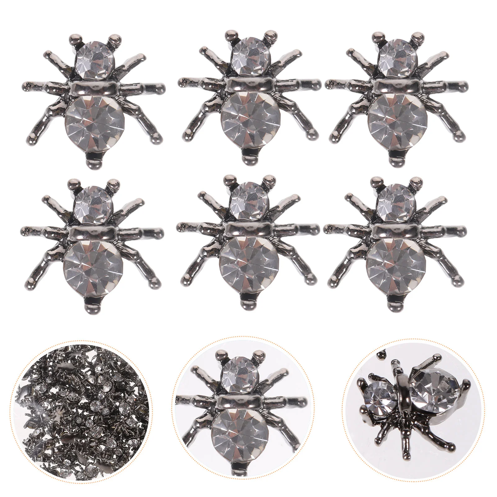 

100 Pcs Nail Flatback Halloween Charms 3d Spider Jewelry Manicure Ornament Clown Miss Decorations