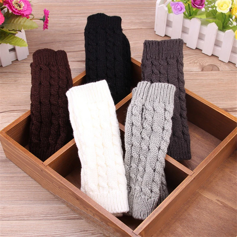 Half Finger Gloves for Women Winter Soft Warm Wool Knitting Arm Short Warm Fingerless Mittens Handschoenen Unisex Guantes