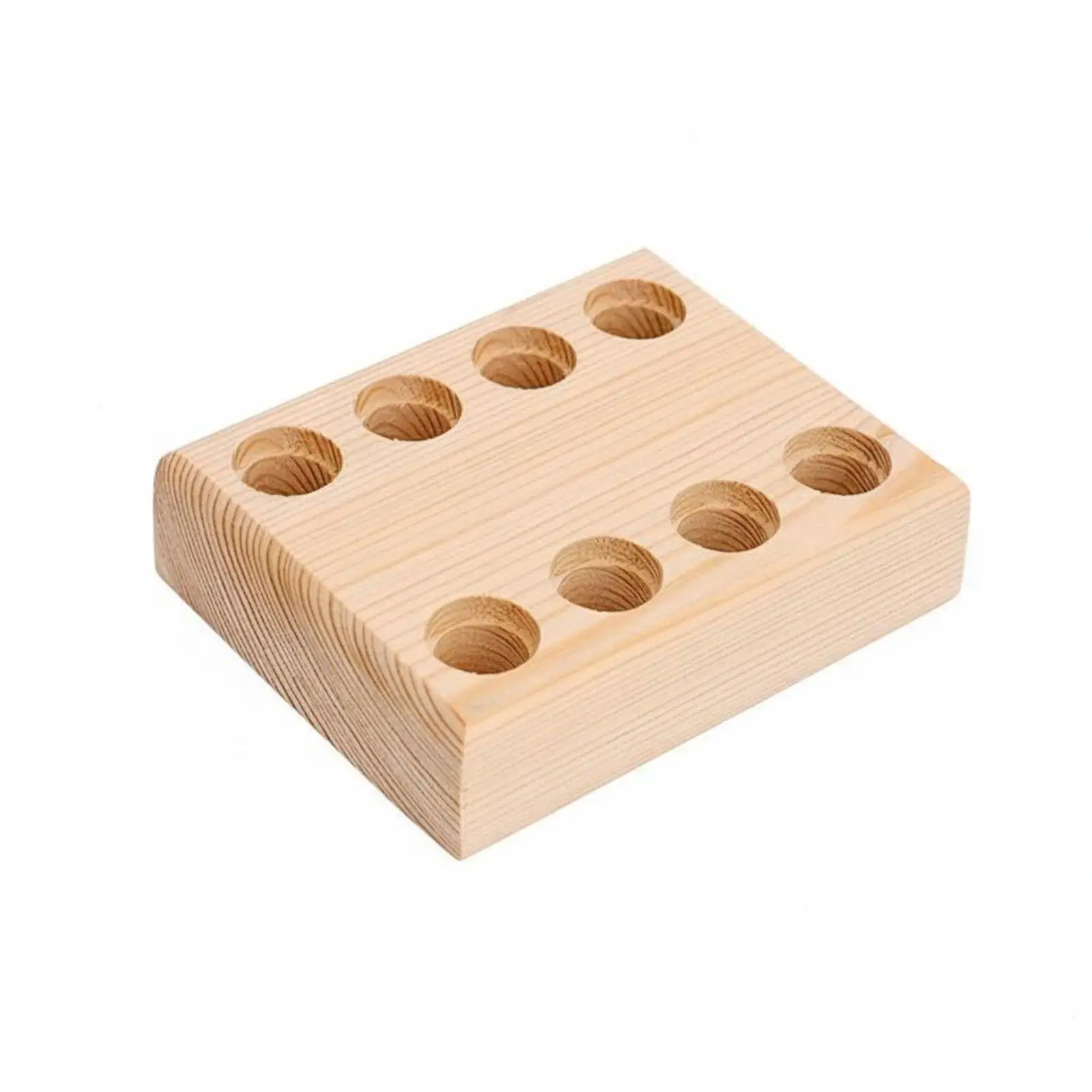 Tiered Wooden Display Stand for Essential Oil Collection Multi Hole Organizer for Narrow Countertop Shelf
