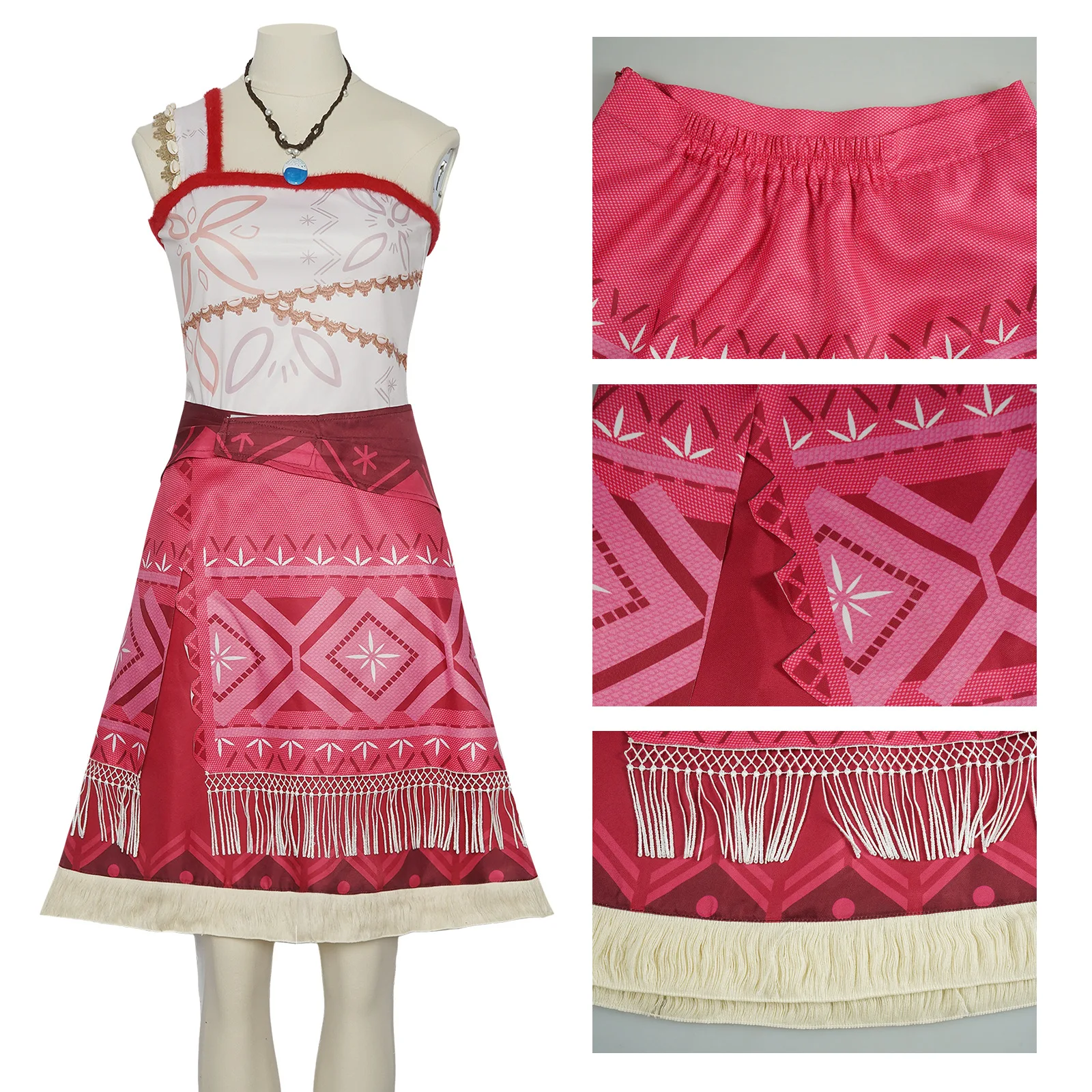 Moana cosplay costume full set kids adult model Polynesian tribal dress + accessories Halloween anime party costume image 5