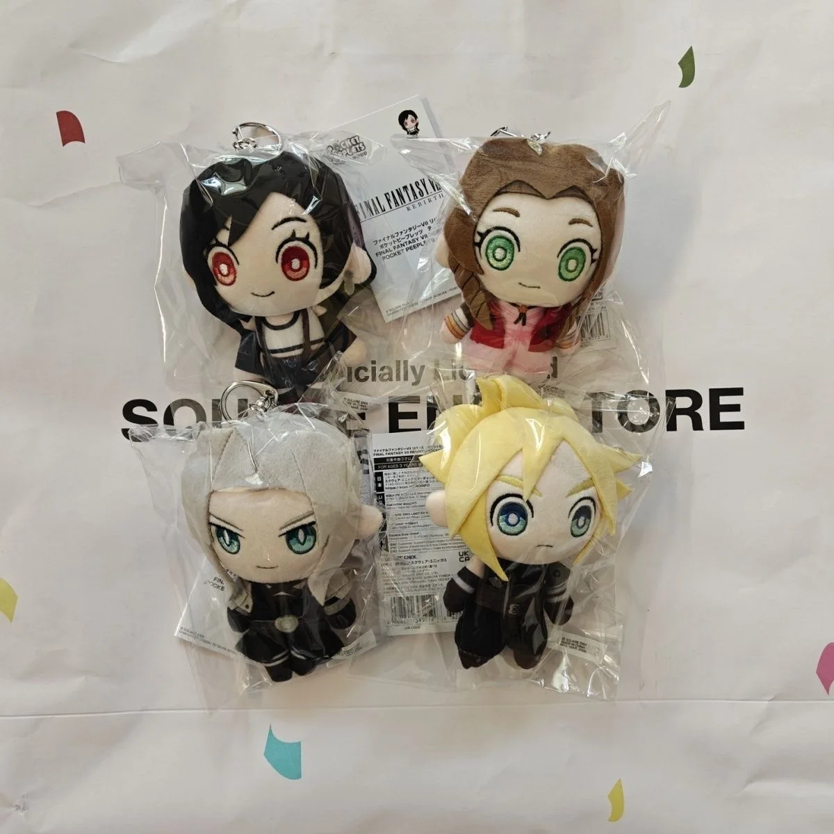 Genuine Final Fantasy Vii Cloud Strife Sephiroth Doll Keychain Cute Aerith Tifa Plush Toy Bag Accessories Collection
