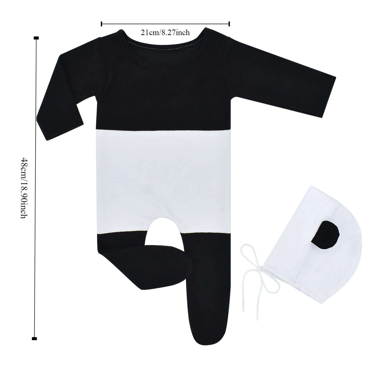 Newborn Panda Style Photography Clothing 2-piece Set for Baby's Full Moon Growth Record Take Photos  Clothings Children's Gifts