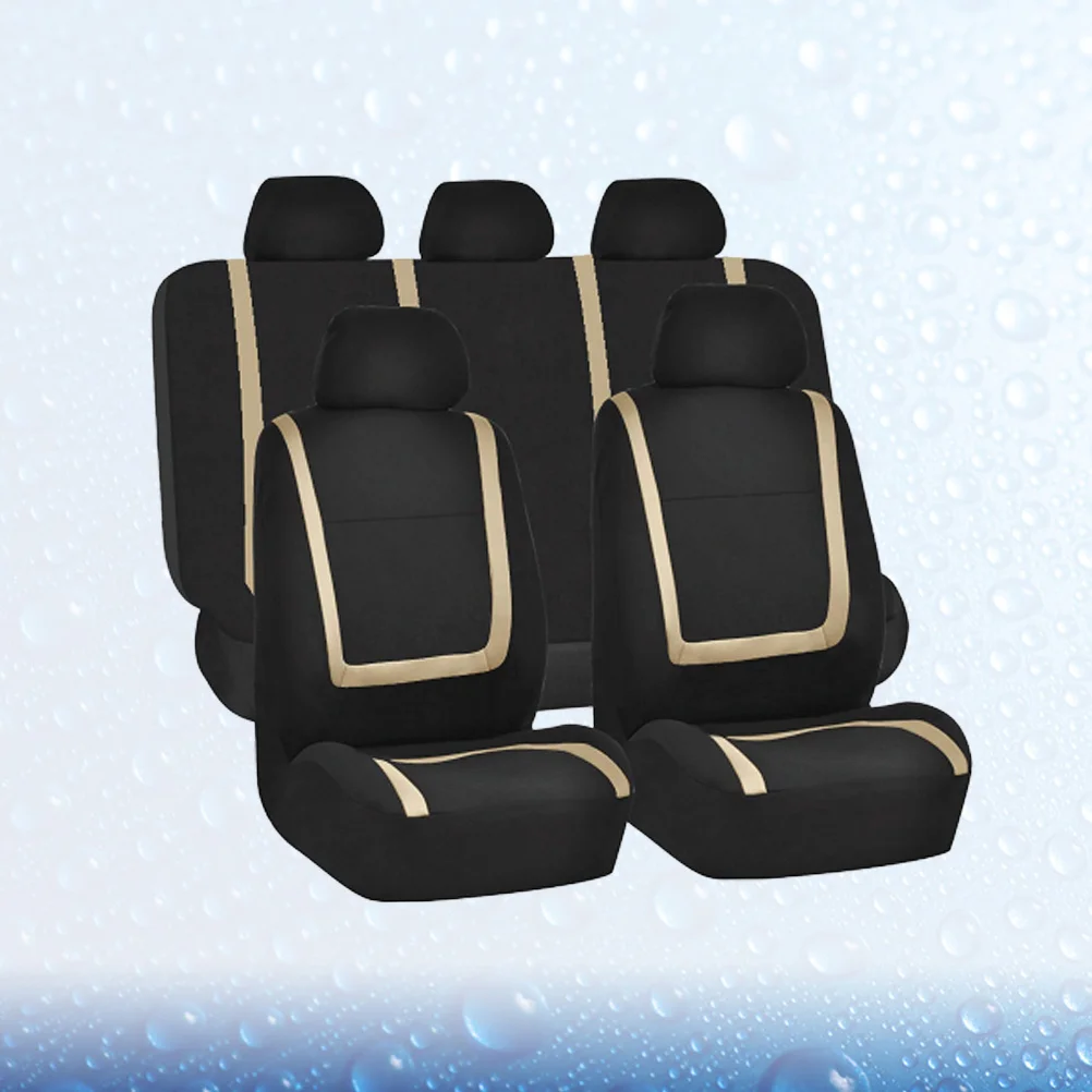 

9Pcs Universal Car Seat Cover Wear Resistant Auto Protector Mat Thicken Front Seat Cushion Car Interior Accessory Beige