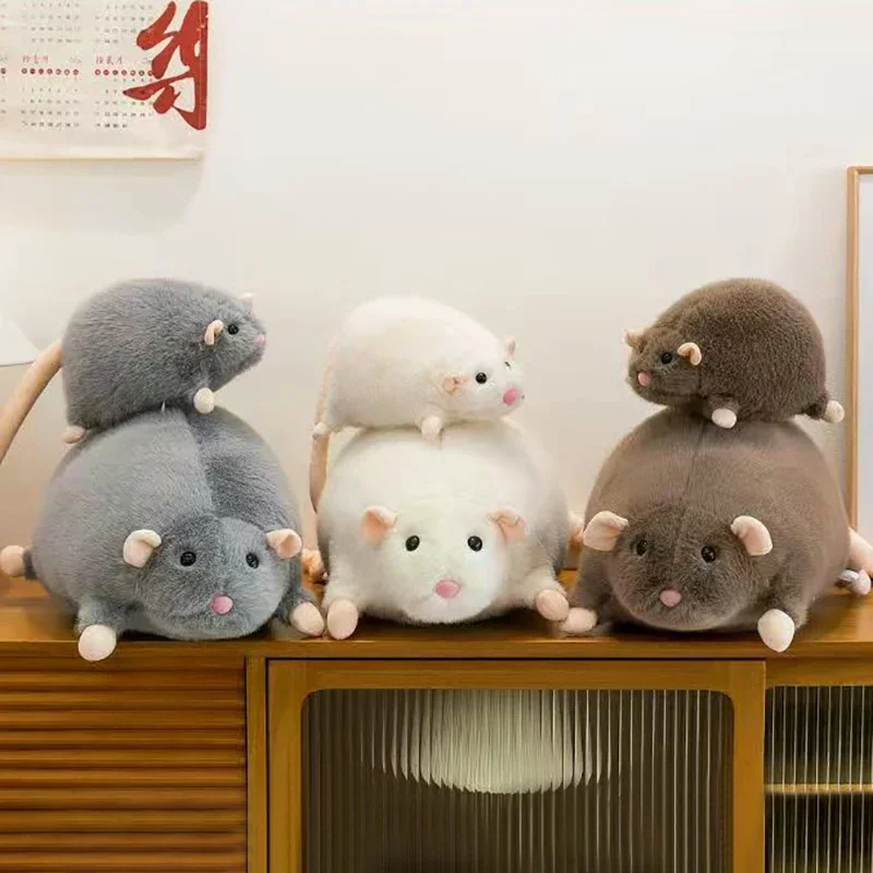 

33/45CM Mouse Doll Cartoon Flower Branch Rat Doll Soft Plush Animal Figure Throw Pillows Kids Gift Birthday Toys Hobbies