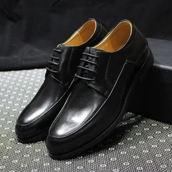 Klassieke Heren Derby Schoenen Echt Lederen Kanten Kantoor Zakelijke Jurk Schoenen Voor Heren Handgemaakt Luxe Bruiloft Formeel Schoeisel