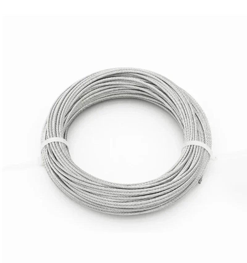 Diameter 0.5--5mm, 100 Meters 304# Stainless Steel Wire Rope Soft Cable Fishing Clothesline Lifting Rustproof Line