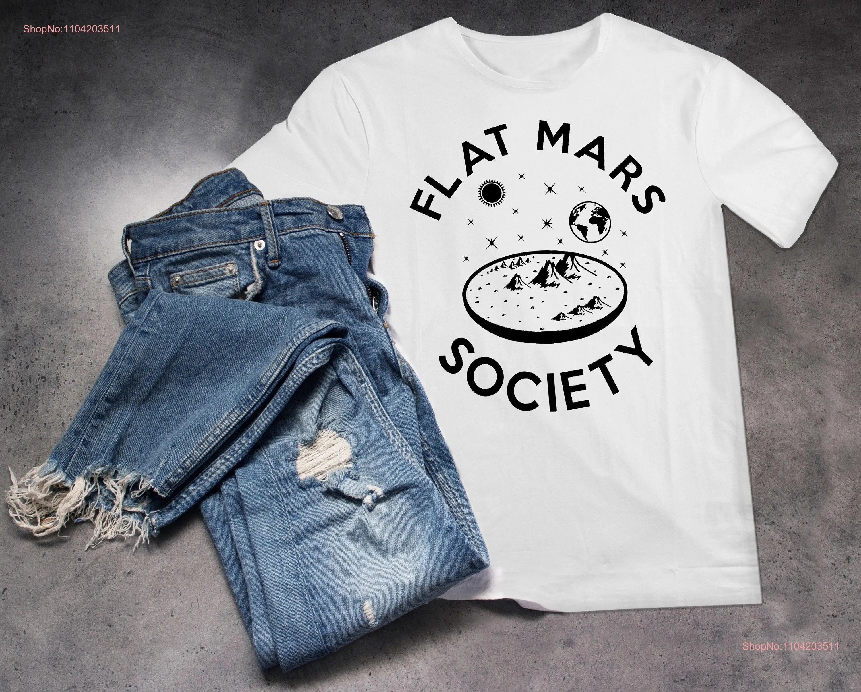 Flat Mars Society Earth Theory T Shirt Style  Clothing Tops long or short sleeves