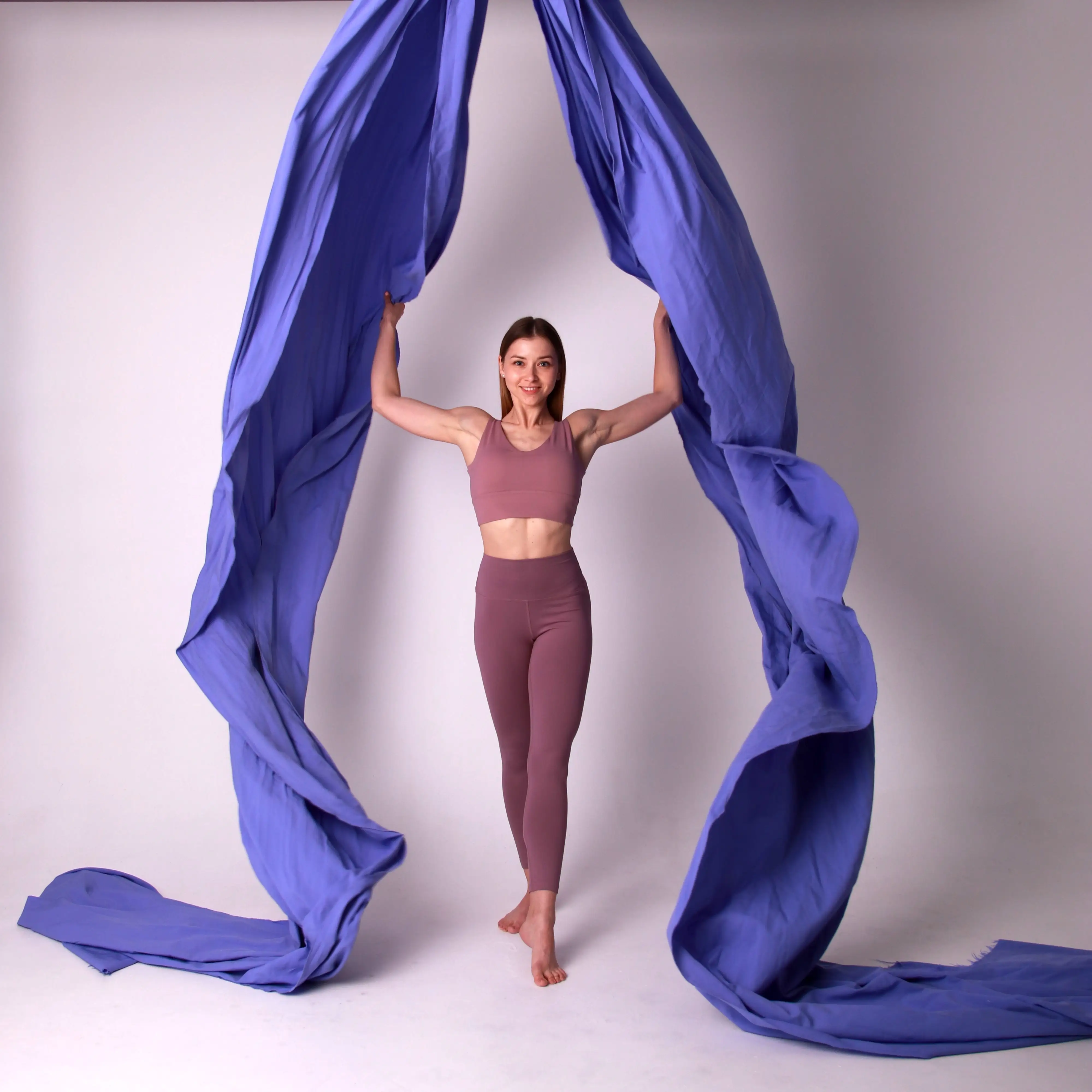 Prior Fitness 20 Yards/18.3 M Aerial Yoga Silk Kit Low Stretch Nylon Anti-Gravity for Aerial Acrobatic,Circus Arts, Aerial Dance